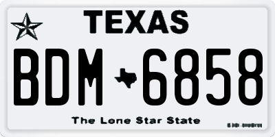 TX license plate BDM6858