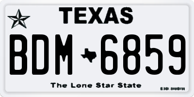 TX license plate BDM6859