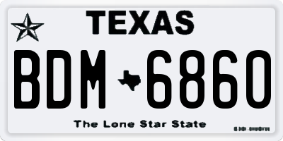 TX license plate BDM6860