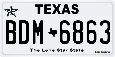 TX license plate BDM6863