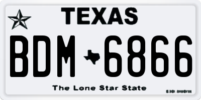 TX license plate BDM6866