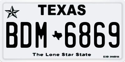 TX license plate BDM6869