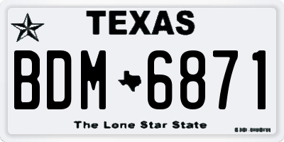 TX license plate BDM6871