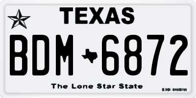 TX license plate BDM6872