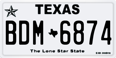TX license plate BDM6874
