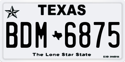 TX license plate BDM6875