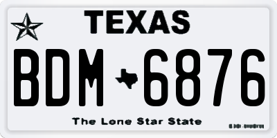 TX license plate BDM6876