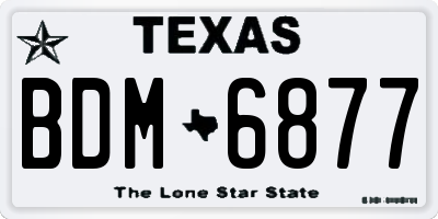 TX license plate BDM6877