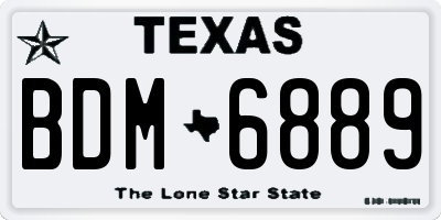 TX license plate BDM6889