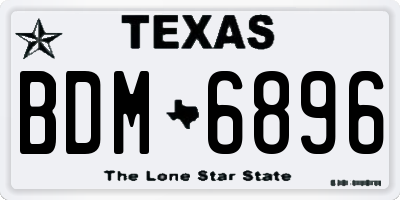 TX license plate BDM6896