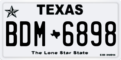 TX license plate BDM6898