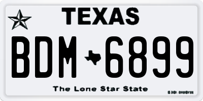 TX license plate BDM6899