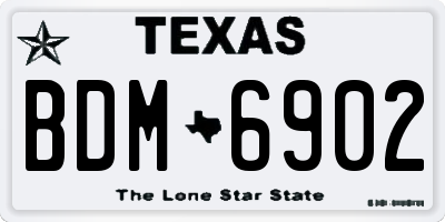 TX license plate BDM6902
