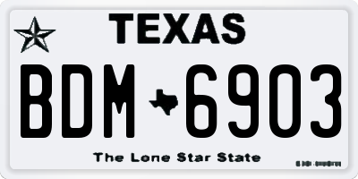 TX license plate BDM6903