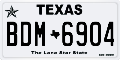 TX license plate BDM6904