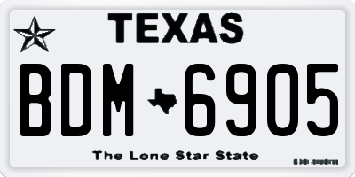 TX license plate BDM6905