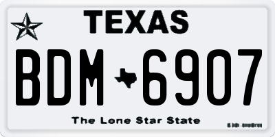 TX license plate BDM6907