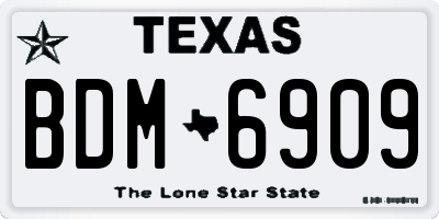 TX license plate BDM6909