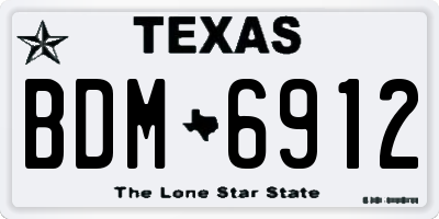 TX license plate BDM6912