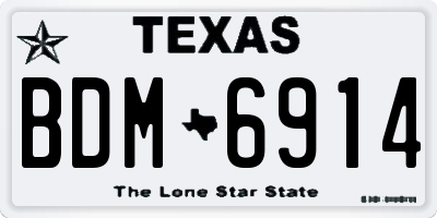 TX license plate BDM6914
