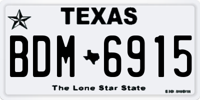 TX license plate BDM6915