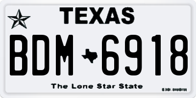 TX license plate BDM6918
