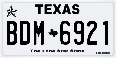 TX license plate BDM6921
