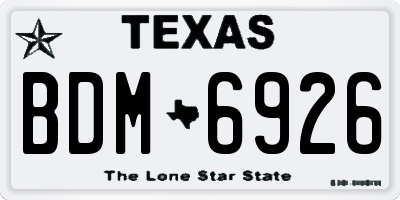 TX license plate BDM6926