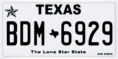 TX license plate BDM6929