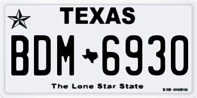 TX license plate BDM6930