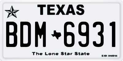 TX license plate BDM6931