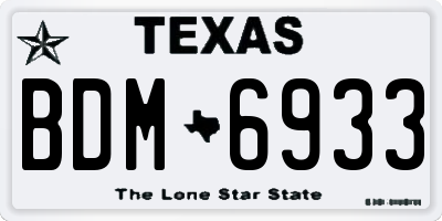 TX license plate BDM6933