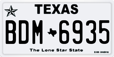 TX license plate BDM6935