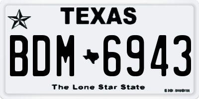 TX license plate BDM6943