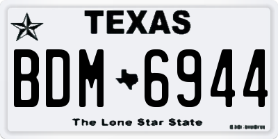 TX license plate BDM6944