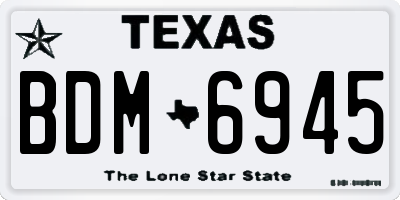 TX license plate BDM6945