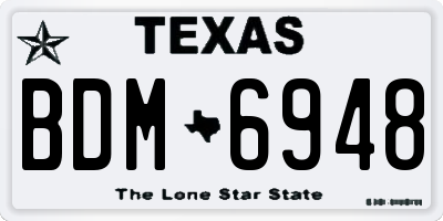 TX license plate BDM6948