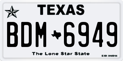 TX license plate BDM6949