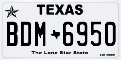 TX license plate BDM6950