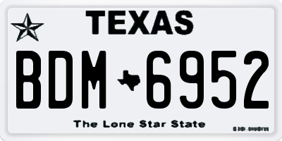 TX license plate BDM6952