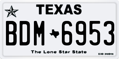 TX license plate BDM6953