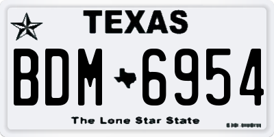 TX license plate BDM6954