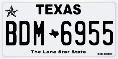 TX license plate BDM6955