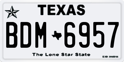 TX license plate BDM6957
