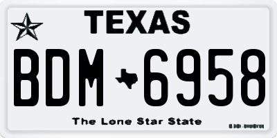 TX license plate BDM6958
