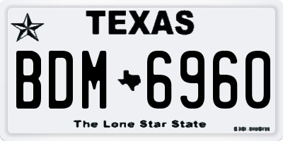 TX license plate BDM6960