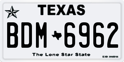 TX license plate BDM6962