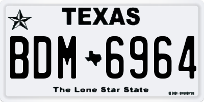 TX license plate BDM6964