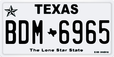 TX license plate BDM6965