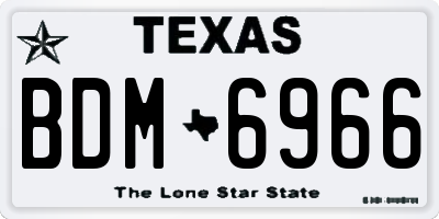 TX license plate BDM6966